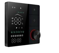 Thermostat Intelligent pour Chauffage au Sol AC, écran Tactile d'apprentissage AI, Bouton réglable, Thermostat Programmable (Noire)