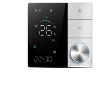 Thermostat Intelligent pour Chauffage au Sol AC, écran Tactile d'apprentissage AI, Bouton réglable, Thermostat Programmable (Noir et Blanc)