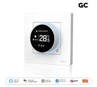 Thermostat intelligent - Thermostat à bouton rotatif pour chaudière à gaz à circulation d'eau - Écran numérique à LED -via application Bluetooth - Alimentation CA/CC - Blanc