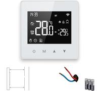 Thermostat intelligent - Thermostat programmable - Contrôle du chauffage - Installation sans fil - 86x86x25 mm - Noir et gris