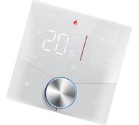 Thermostat intelligent Tuya WiFi Contrôle vocal Contrôleur de température programmable hebdomadaire digital Thermostat à bouton intelligent avec couleur de lumière dimmable pour chauffage eau/chaudièr