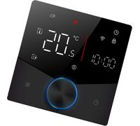 Thermostat intelligent Tuya WiFi Contrôle vocal Contrôleur de température programmable hebdomadaire digital Thermostat à bouton intelligent avec couleur de lumière dimmable pour chauffage eau/chaudièr