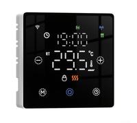 Thermostat intelligent WiFi pour système de chauffage par application Tuya - Contrôleur de température ambiante programmable - Compatible avec chaudière à gaz - 86 x 86 mm (noir)