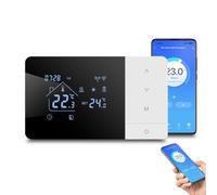 Thermostat Intelligent WiFi,pour Tuya Contrôleur de température programmable pour chaudières gaz,Compatible avec Commande vocale Alexa,pour Google Assistant,avec sécurité Enfant,Alimenté USB/Batterie