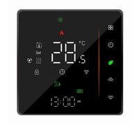 Thermostat intelligent WiFi - Régulateur de température avectactile, APP &vocale, pour chauffage à eau, compatible avec Alexa, 5A, noir