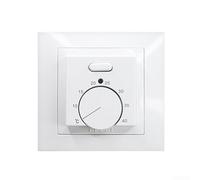 Thermostat mécanique au sol 230 V avec capteur externe, plage de température 5-40 °C, régulation de la charge de chauffage 16 A pour chauffage au sol électrique, boîtier ABS robuste (blanc)