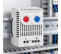 Thermostat mécanique ZRO011 NO/NC 0-60 °C, régulateur de température pour rail DIN 35 mm, capteur bimétallique IP20, thermostat pour armoire électrique, ventilateur, chauffage et refroidissement