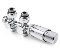 Thermostat multi-bloc pour radiateurs, avec un espacement de 50 mm entre les axes, comprenant un distributeur de vannes et des raccords de ventilation