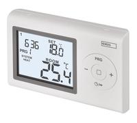EMOS - Thermostat numérique avec écran LCD - Filaire programmable - Chauffage/climatisation - Plage température 5-35 °C - Montage en Surface - Protection Protection antigel - Pile Incluse - Blanc