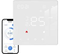 Thermostat pour chauffage au sol à eau 3A Tuya : thermostat d'ambiance numérique intelligent connecté au Wi-Fi - compatible avec Alexa et Google Home - blanc