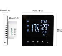 Thermostat pour chauffage au sol à eau - Thermostat d'ambiance - 3 A - Écran tactile LCD - Programmable par semaine - Manuel & Auto - Sans WLAN - Kaki foncé