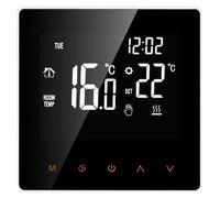 Thermostat pour chauffage au sol électrique - Régulateur de température numérique - 16 A - Programme hebdomadaire - Écran tactile LCD - Sans Wi-Fi - Blanc