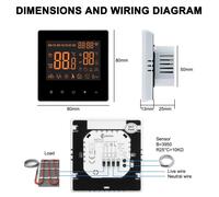 Thermostat pour chauffage électrique - Régulateur de température numérique - 16 A / 3520 W - Wi-Fi - Contrôle via application - Écran tactile - Précision ±0,5 °C - Couleur : orange