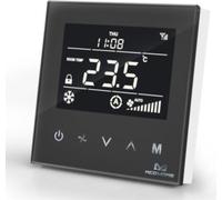 Thermostat pour ventilo-convecteur noir, pour circuit à 2 tubes, Z-Wave, écran tactile