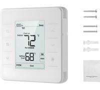 Thermostat programmable 7 jours, Thermostat d'ambiance pour pompe à chaleur et chauffage au sol, Ecran LED rétro-éclairé, Thermostat de climatisation, Large plage de température 5-37 °C, Blanc