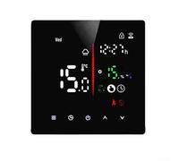 Thermostat programmable avec application pour Tuya - Prise en charge des systèmes de chauffage électrique au sol et de la chaudière - Mémoire d'arrêt (chauffage électrique 16 A) - Noir