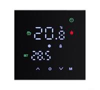 Thermostat programmable avec écran Tactile LCD pour Chauffage au Sol électrique ou chaudière à gaz, Coque en ABS PC (3 A, Noir)