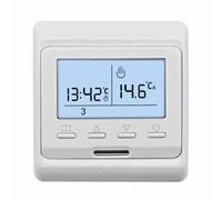 Thermostat programmable pour chauffage au sol électrique, | 16 A/250 V, avec capteur de sol externe (300 cm) et capteur d'air, montage mural, IP20, boîtier PC ignifuge