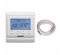 Thermostat programmable pour chauffage au sol électrique, 16 A 95-250 V, régulateur de température avec capteur externe 300 cm, montage mural IP20, pour tapis chauffants et câbles (blanc 16 A)