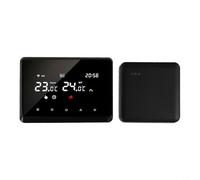 Thermostat programmable sans fil intelligent avec récepteur RF, horaire hebdomadaire, contrôle vocal et application, bouton tactile, verrouillage enfant, température précise pour chaudière à gaz (noir