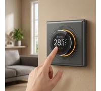 Thermostat programmable WiFi intelligent, écran TFT 1,32" | Application et commande vocale, interface bouton rotatif, éclairage ambiant, couleurs personnalisables