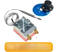 Thermostat réglable de 30 à 300 °C pour systèmes de chauffage de l'eau - Interrupteur de contrôle de température fiable - Design rouge 14 x 7 cm (30-85 °C)