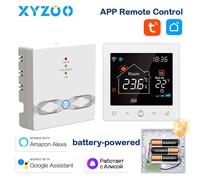 Thermostat sans fil intelligent RF433, pour chaudière à gaz, WiFi, Tuya, contrôleur de température à distance Programmable, fonctionne avec Google Home Alexa WiFi Black Set