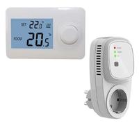 Thermostat - Blanc - Facile à utiliser, 4 heures de commutation par jour, récepteur plug-in