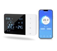 Thermostat Wi-Fi à batterie avec 2 fils, thermostat numérique pour chaudière à gaz, thermostat d'ambiance chauffage et refroidissement pour contrôle vocal Alexa et Google
