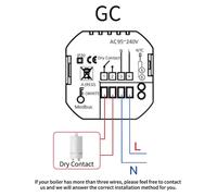 Thermostat Wi-Fi intelligent - Régulateur de température - Pour chaudière à gaz à eau - Compatible avec Echo, Google Home et Tuya - Noir