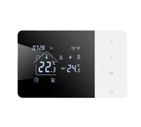 Thermostat WIFI à batterie ou avec câble Type-c pour chaudière à gaz, thermostat d'ambiance programmable 2 fils mural, fonction hiver/été, thermostat hebdomadaire numérique (sans batteries)