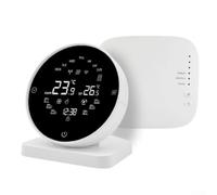 Thermostat WiFi intelligent pour chauffage central - Contrôleur de température programmable sans fil avec application et commande vocale pour Alexa Google Home - Blanc 9,8 x 9 x 7,7 cm