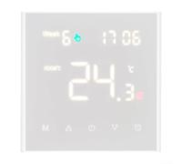 Thermostat WiFi intelligent pour chauffage électrique au sol - Commande vocale avec pour Alexa et Google - Programmable 6 périodes par jour - PC + ABS ignifuge - Support mural 86 mm blanc (chaudière à