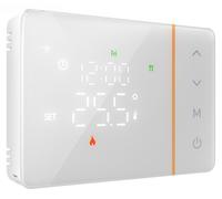 Thermostat WLAN pour chaudière à gaz, de couleur blanche, alimenté par batterie, avec écran tactile