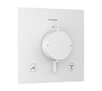 Thermostatique encastré Hansgrohe Ecostat Comfort E 33711700, pour 2 sorties, 24 l/min, blanc mat
