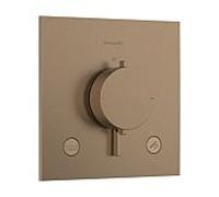 Thermostatique encastré Hansgrohe Ecostat Comfort E 33716140, pour 2 sorties, 23 l/min, EN 1717, bronze brossé