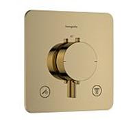 Thermostatique encastré Hansgrohe Ecostat Comfort Q 33713990, pour 2 sorties, 24 l/min, aspect or poli