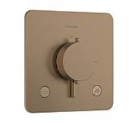 Thermostatique encastré Hansgrohe Ecostat Comfort Q 33717140, pour 2 sorties, 23 l/min, EN 1717, bronze brossé