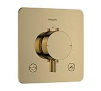 Thermostatique encastré Hansgrohe Ecostat Comfort Q 33717990, pour 2 sorties, 23 l/min, EN 1717, aspect or poli
