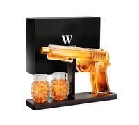 TheWineThings Coffret cadeau avec 2 verres à grenade | Décanteur cool avec support en bois, coffret cadeau de luxe et carte, options uniques pour hommes, papa