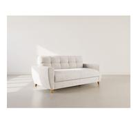 Bestmobilier - Thibault - Canapé lit 3 Places Convertible Express Couchage Quotidien 140 cm Matelas 14 cm en Velours texturé, Beige