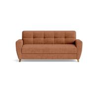 Bestmobilier - Thibault - Canapé lit 3 Places Convertible Express Couchage Quotidien 140 cm Matelas 14 cm en Velours texturé, Terracotta