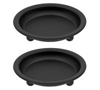 Thindolex Lot de 2 bougeoirs en Fer Noir Mat Style Soucoupe pour Pilier/parfumé/sans Flamme/Boule, Support décoratif pour Centre de Table