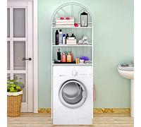 THINFAR Etagère de Salle de Bain Meuble de Rangement au-Dessus des Toilettes WC ou Lave-Linge -MARSA Étagère de Rangement pour Salle de Bains avec 3 étagères (65 * 34 * 177cm-Blanc)