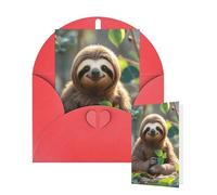Thinking of You Cartes avec enveloppes Paresseux My Spirit Animal Cartes de vœux pour toutes les occasions Carte de remerciement vierge pour invitations de mariage, Saint-Valentin, anniversaire 10 x