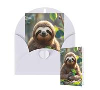 Thinking of You Cartes avec enveloppes Paresseux My Spirit Animal Cartes de vœux pour toutes les occasions Carte de remerciement vierge pour invitations de mariage, Saint-Valentin, anniversaire 10 x