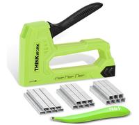 THINKWORK Agrafeuse légère - Agrafeuse d'ameublement pour bois avec 1600 agrafes JT21 de 6,3 mm, 0,9 cm, 1,9 cm et extracteur d'agrafes, pistolet agrafeuse de tissu pour travaux manuels, usage