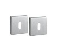 THIRARD 00966782 - Paire Rosaces Carrées 50X50 Trou De hrome Satiné - Design élégant - Percement : trou de ccessoires/Equipements - Equipement De Porte