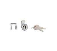THIRARD Batteuse avec Came, Nickelé, Longueur 9,7 mm, ép.1 à 5, 5 mm Max | Pour Boîte aux Lettres, 2 Clés, Réversible Droite/Gauche, 1 Point de Fermeture, Zinc, Finition Nickelée, Garantie 2 Ans