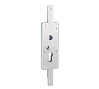 THIRARD - Boitier de Serrure en Applique à Double Entrée à Fouillot pour Garage Basculante - 2 Points Haut & Bas - 60x160 mm - Carré 7 mm - Coffre Acier Cambré - Mécanisme Bec de Cane - Gris